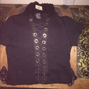 Forever 21 lace up crop top